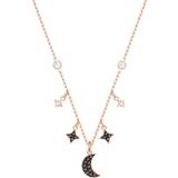 Swarovski Symbolic Moon and Star Necklace - Rose Gold/Black/Transparent