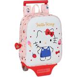 Hello Kitty Vita Väskor Hello Kitty "Skolväska med hjul Happiness Girl Rosa Vit (22 x 28 x 10 cm)