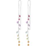 Turmalin Örhängen Pernille Corydon Rainbow Earchains - Silver/Multicolour