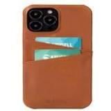 Krusell Bruna Mobilskal Krusell Leather CardCover iPhone 13 Pro Cognac