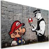 Röda Tavlor Arkiio Tavla Super Mario Mushroom Cop By Banksy Tavla