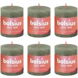 Bolsius Ljusstakar, Ljus & Doft Bolsius Rustika blockljus 4-pack 80x68 mm olivgrön Stearinljus