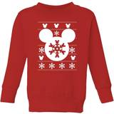 Flickor Jultröjor Barnkläder Disney Kid's Snowflake Silhouette Christmas Jumper - Red