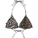 Ganni Dam Bikinis Ganni Leopard Print Bikini Top - Brown