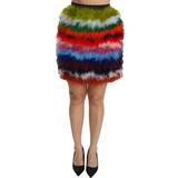 Fjädrar Kjolar Dolce & Gabbana High Waist Mini Feather Skirt - Multicolor