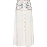 Linne Kjolar Desigual Long Paisley Skirt - White