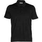 Blåa - Nylon Pikétröjor Icebreaker Merino Tech Lite II Short Sleeve Polo Shirt Men - Black