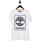 Timberland Överdelar Timberland T-shirt - White/Navy (T25S8)