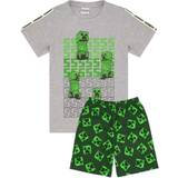 Pyjamasar Minecraft Boy's Short Pyjama Set - Heather Grey/Green/Black