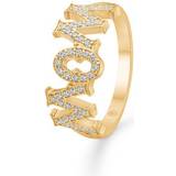 Mads Z Wow/Mom Ring - Gold/Diamonds