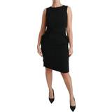 Dam - Knälånga klänningar - Ärmlös Dolce & Gabbana Floral Sheath Stretch Formal Dress - Black