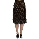 Guld Kjolar Dolce & Gabbana Women's Fringe Metallic Pencil A-line Skirt SKI1177 IT38
