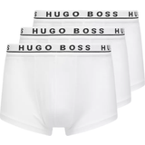 Hugo Boss Herr Kalsonger Hugo Boss Stretch Cotton Trunks with Logo Waistbands 3-pack - White