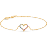 Mads Z Tender Heart Rainbow Bracelet - Gold/Multicolour