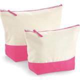 Westford Mill Dipped Base Canvas Accessory Bag (M) (Natural/True Pink)