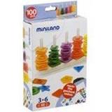 Plastleksaker Kulramar Miniland Abacus Toy 100 Pieces for Colours and Shapes Classification 95270