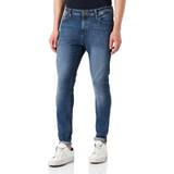 Gula - Herr Jeans Jack & Jones Intelligence – Pete – Mellanblå jeans med morotspassform