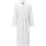 Hugo Boss Sovplagg Hugo Boss Waffle Piqué Dressing Gown with Logo Embroidered Collar - White