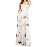 Enaxlad / Enärmad - Långa klänningar Krisp Women's Floral Chiffon One Shoulder Maxi Dress - Pink