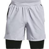 Gråa - Herr Shorts Under Armour Launch 5'' 2-in-1 Shorts Men - Mod Gray/Black