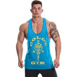 Golds Gym GGVST003 Mens Training Sports Fitness Tank Top Workout Premium Muscle Joe Stringer Vest, Black