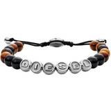 Diesel Beads Bracelet - Silver/Agate/Brown