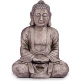 "Dekorativ Trädgårdsfigur Buddha Grå Polyresin (25 x 57 x 42,5 cm) Prydnadsfigur