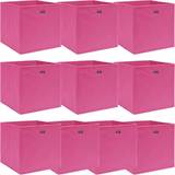 Kanvas Lådor & Korgar vidaXL 10 st rosa 32x32x32 cm tyg Förvaringslåda