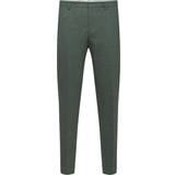 Linne Byxor Selected Lightweight Linen Blend Tailored Trouser - Green/Shadow