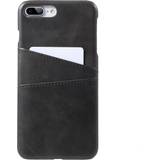 Universal Metaller Mobiltillbehör Universal Korthållare Läderskal iPhone 7/8 Plus Svart