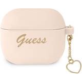 Hörlurar Guess Silicone Heart Charm Collection Skal Airpods 3 Rosa