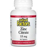Natural Factors Vitaminer & Mineraler Natural Factors Zinc Citrate 15 mg 90 Tablets