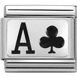 Nomination Composable Classic Link Ace of Clubs Charm - Silver/Black