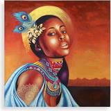 Versa Väggdekorationer Versa Etnisk kvinna (2,8 x 80 x 80 cm) Tavla
