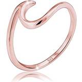 Elli Smycken Elli Women's 925 Sterling Rose Gold-Plated Wave Statement Blogger Trend Ring