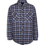 Urban Classics Plaid Quilted Shirt Jacket (Blå, M)
