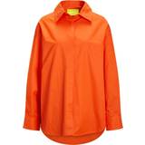 Blåa - Nylon Skjortor Jack & Jones Jxiva Oversized Shirt - Orange/Red Orange