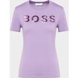 Hugo Boss Dam - Lila T-shirts HUGO BOSS Women's Elogo_4 T-Shirt Open