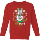 Looney Tunes Kid's Bugs Bunny Knit Christmas Sweatshirt - Red