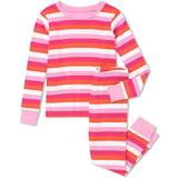 Hatley Barnkläder Hatley Girl's Organic Cotton Pyjama Set - Cotton Candy Stripes