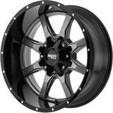 Moto Metal MO970, 18x10 Wheel with 5 on 5 and 5 on 5.5 Bolt Pattern Gloss Gray Center with Gloss Black Lip MO97081035424N