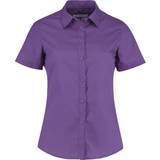 26 - Dam Skjortor Kustom Kit Women's Short Sleeve Poplin Shirt - Purple