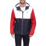 Tommy Hilfiger Colorblock Hooded Rain Jacket - Midnight/Ice/Red