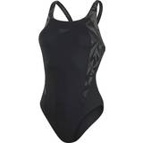 Speedo Hyperboom Splice Muscleback Swimsuit - Black/Grey