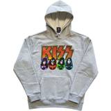 Kiss Dam Tröjor Kiss Unisex Pullover Hoodie/Logo Faces & Icons (XX-Large)