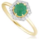Gemondo Engagement Ring - Gold/Green/Diamonds