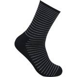 Dam - Randiga Underkläder Life Wear Diabetic Socks with Roll Top in Bamboo - Black Stripe