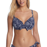Pour Moi Badkläder Pour Moi Hot Spots Padded Underwired Top - Navy Scandi