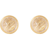 Beige Örhängen Ole Lynggaard Lotus Stud Earrings - Gold/Quartz