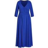 24 - Långa klänningar City Chic Trendy Desire Maxi Dress Plus Size - Cobalt